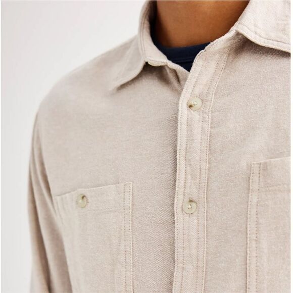 Sonoma Flannel Button-Down Shirt Oat Heather NWT 2XL - Picture 4 of 5